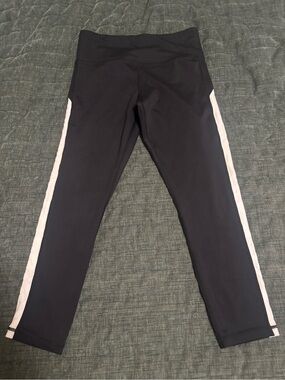 ZYIA Black Leggings with White Side Panels